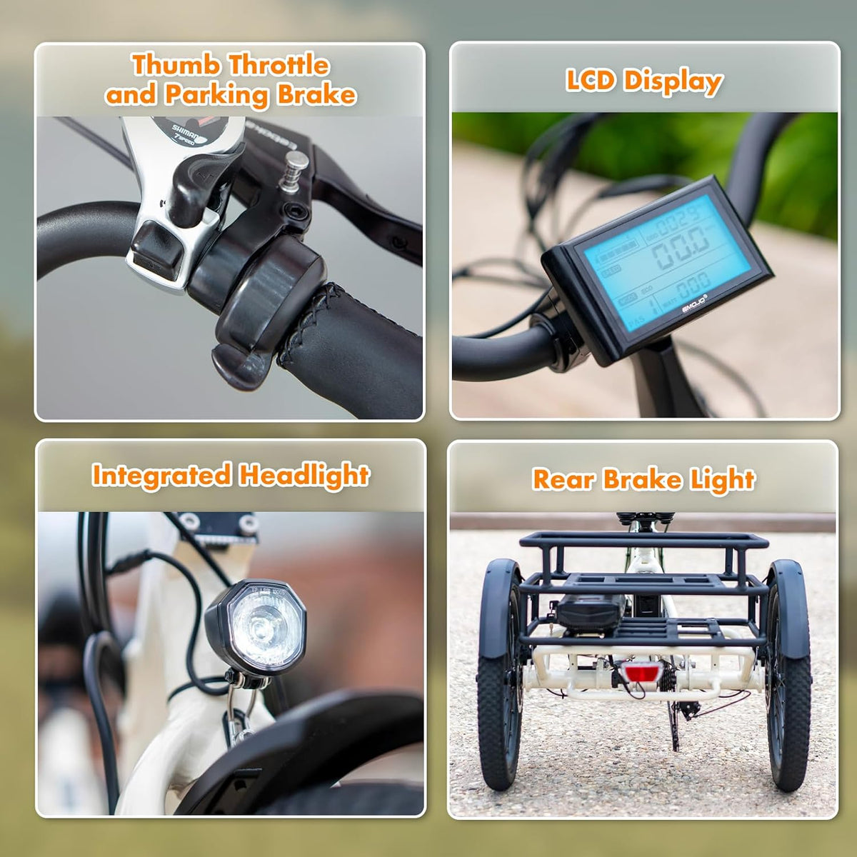 EMOJO Bull Electric Tricycle - LCD Display