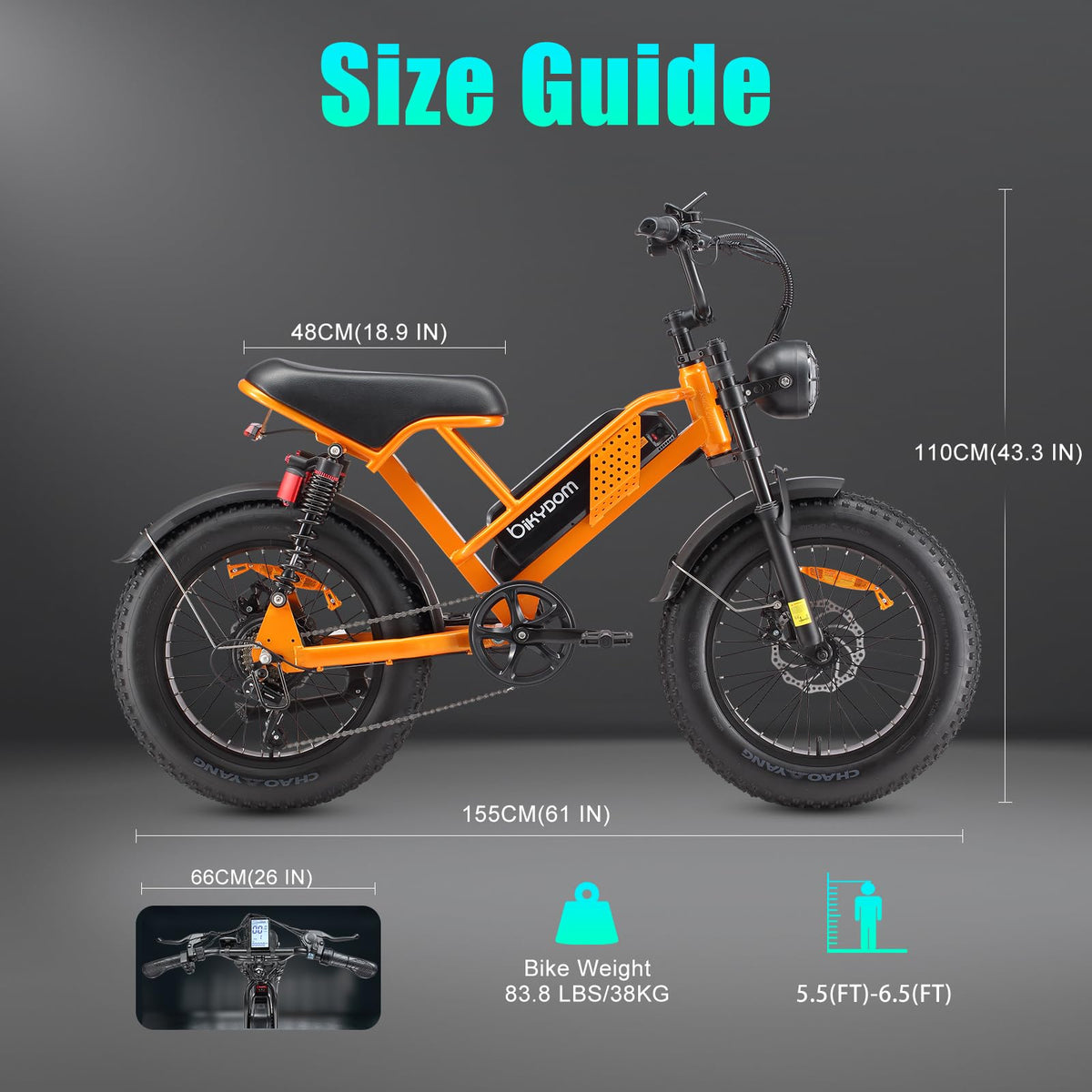 Jiu Haolong Electric Mountain Bike – 1000W All-Terrain E-Bike for Canada