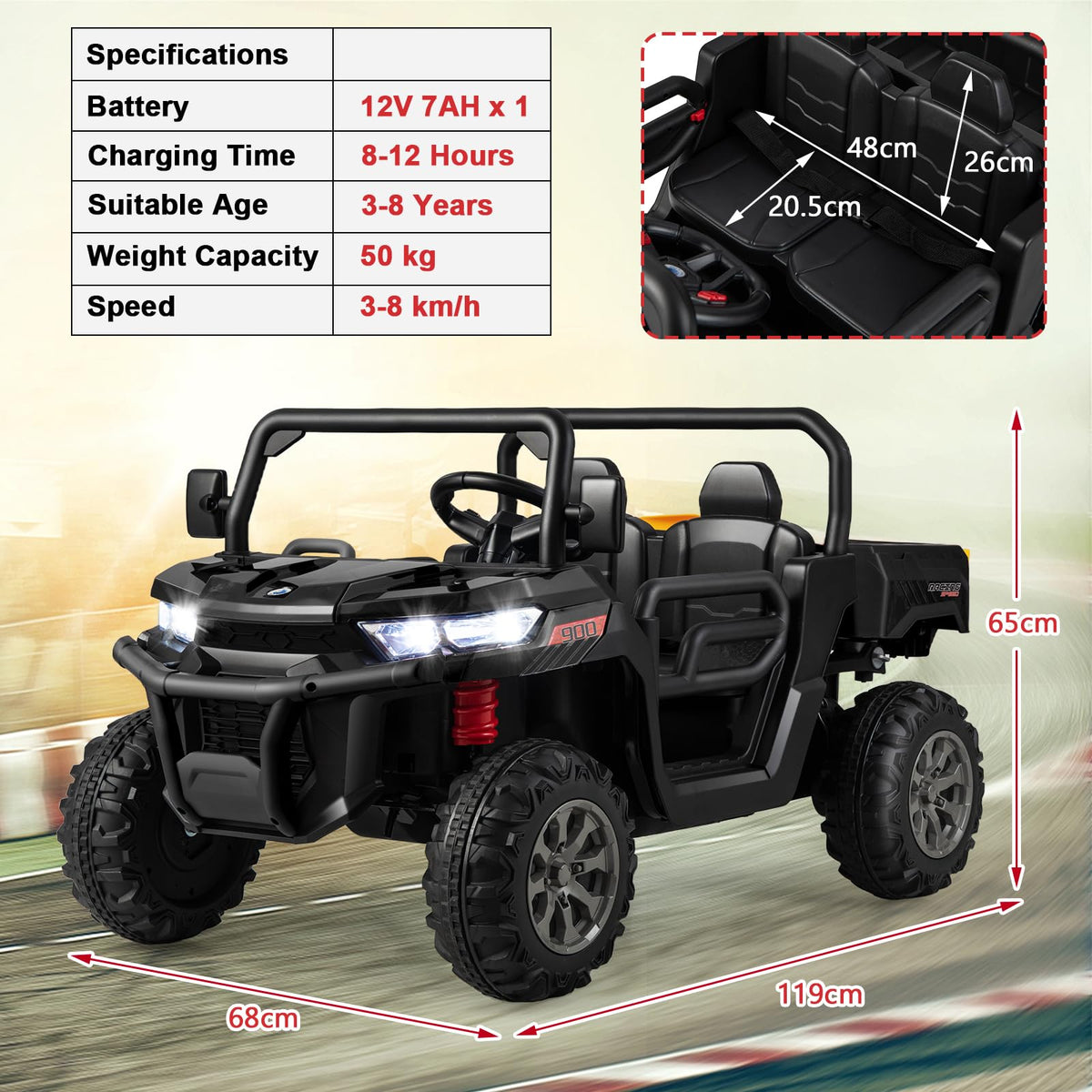 Costzon 24V 2-Seater Ride-On Car for Kids Canada