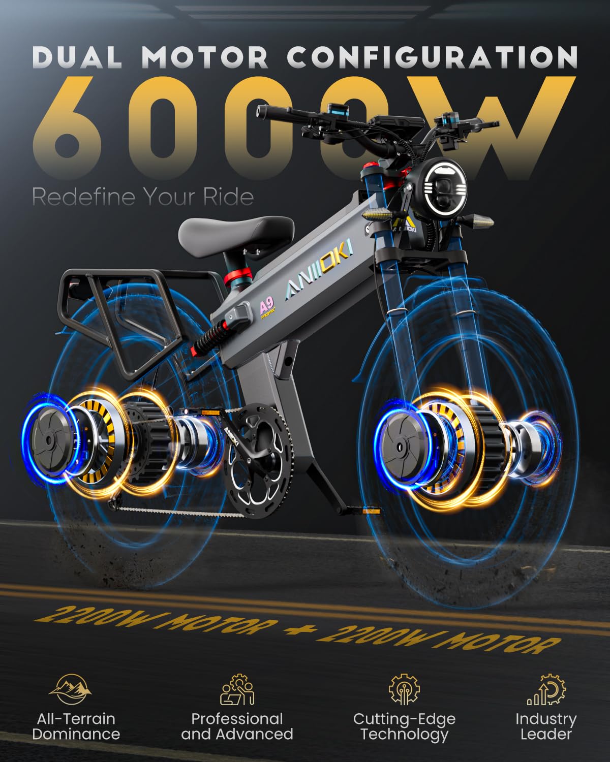 Aniioki A9 Pro Max Electric Bike 6000W Canada