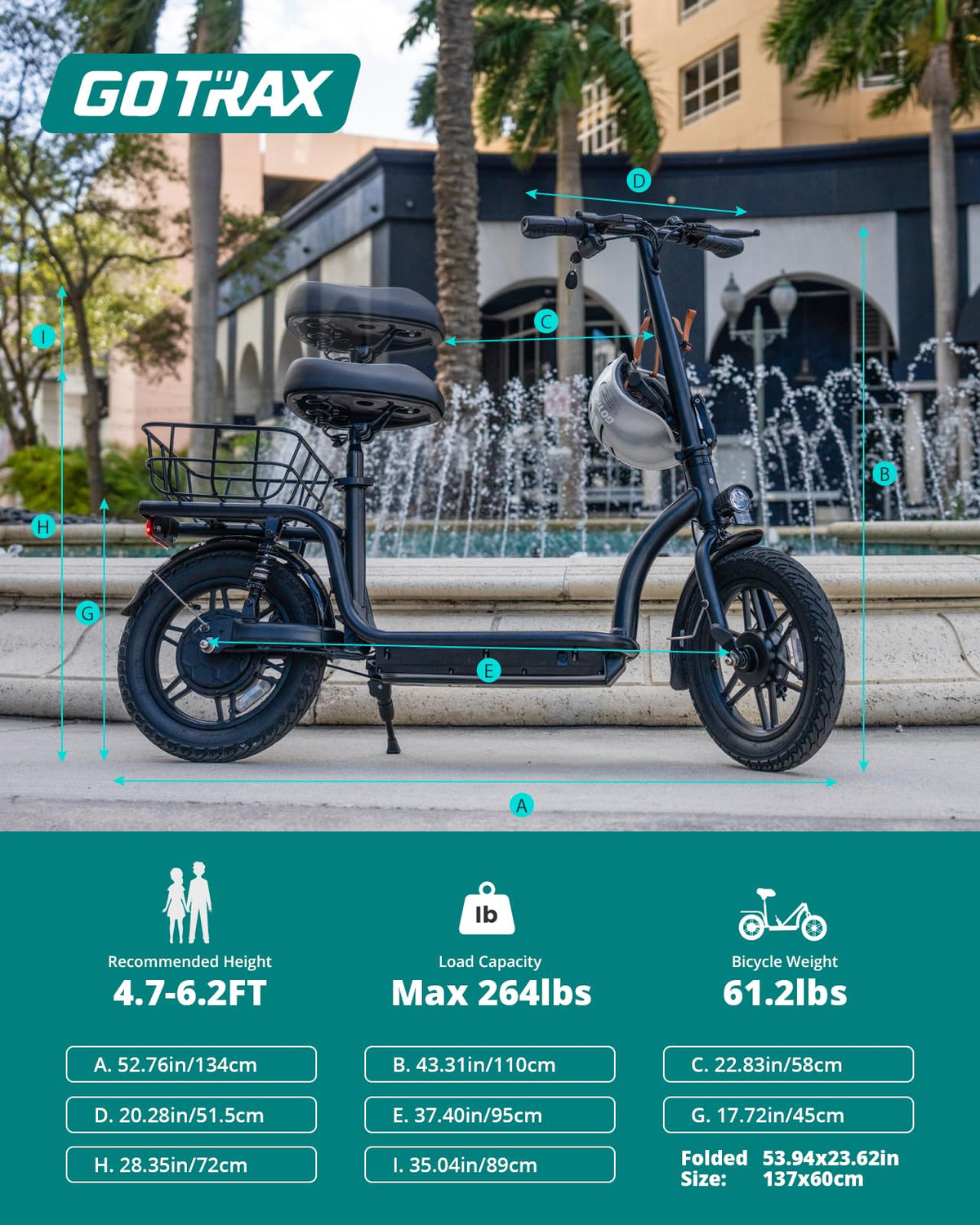Gotrax Astro Electric Scooter – 350W Motor, 25km/h Speed, 30km Range, Foldable, Comfortable Ride in Canada