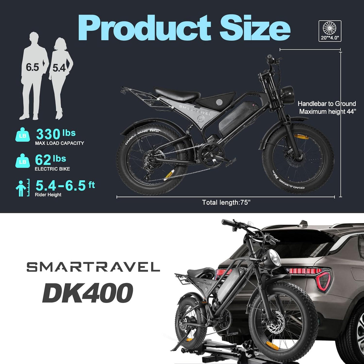 Bicicleta eléctrica Smartravel DK400 – E-Bike de llanta ancha Canadá