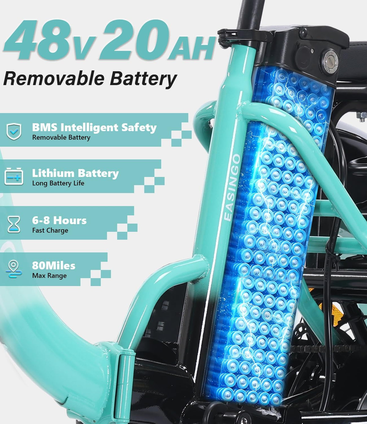 Ontrip electric trike step-through frame and front basket detail