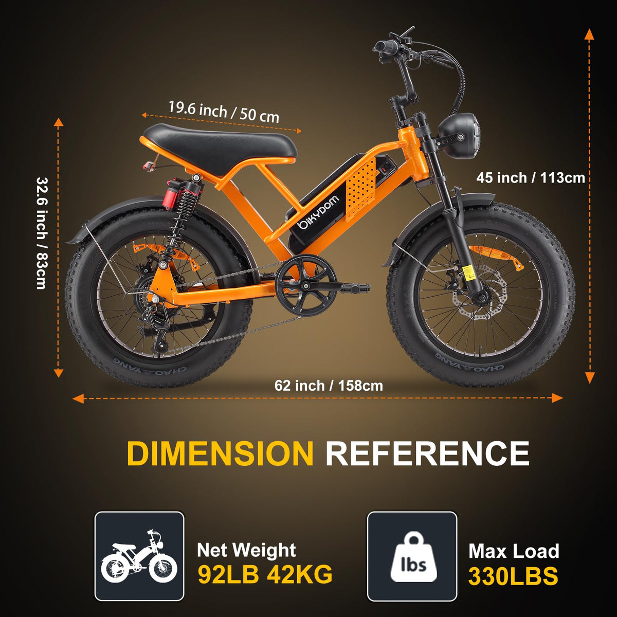 PikSpiid M7 Electric Bike 1000W Fat Tire Canada