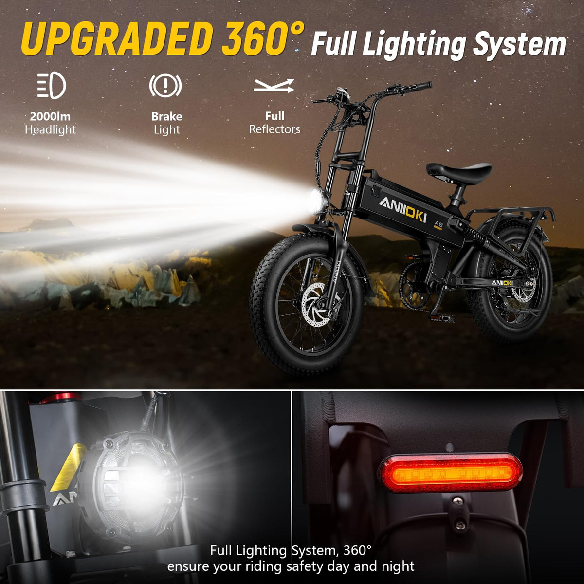 Aniioki A8 Pro Max Electric Bike (52V 70Ah, up to 150 km Range) Canada