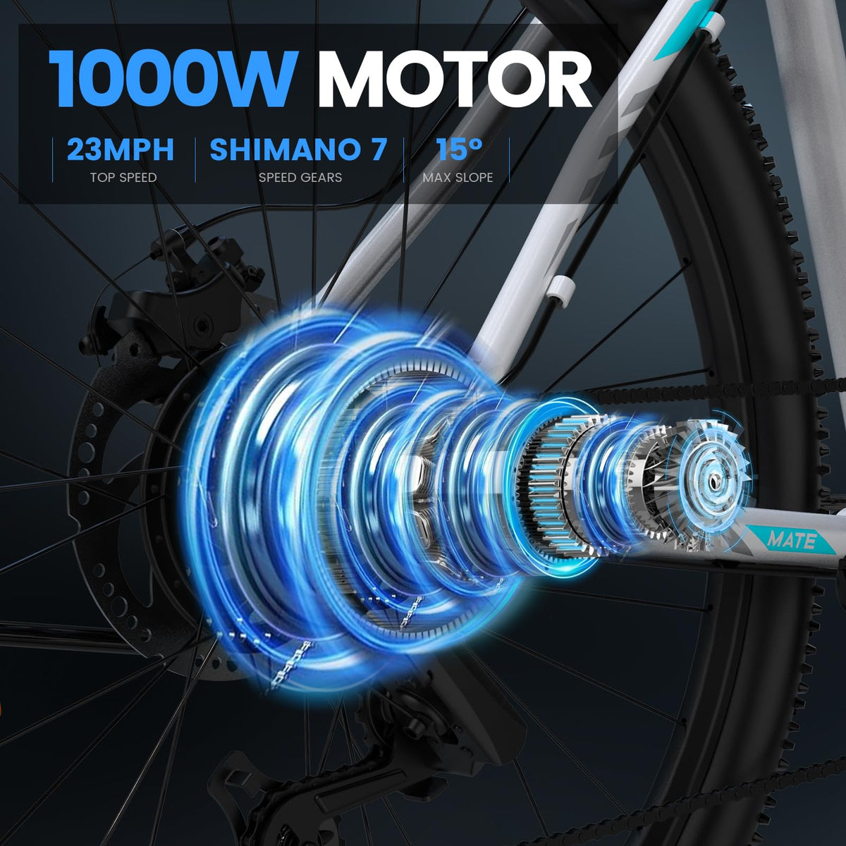 5TH WHEEL Mate Electric Bike 1000W, 37 km/h, 468Wh – Canada