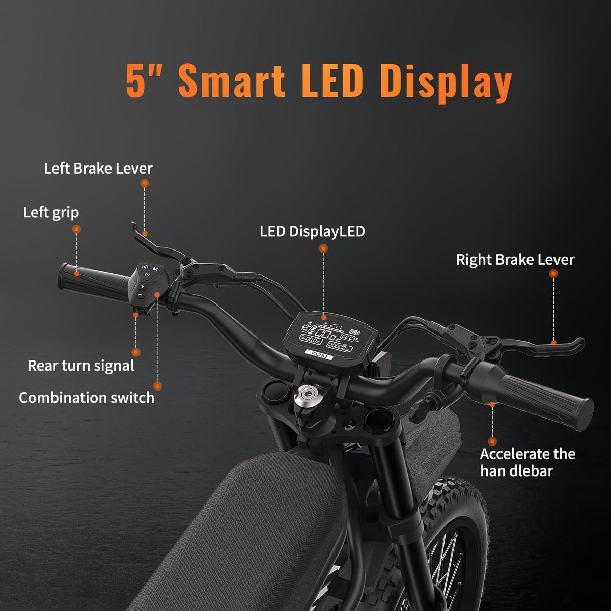 Bootime GT73 Electric Dirt Bike – Dual Battery 2400W Peak, Canada Edition