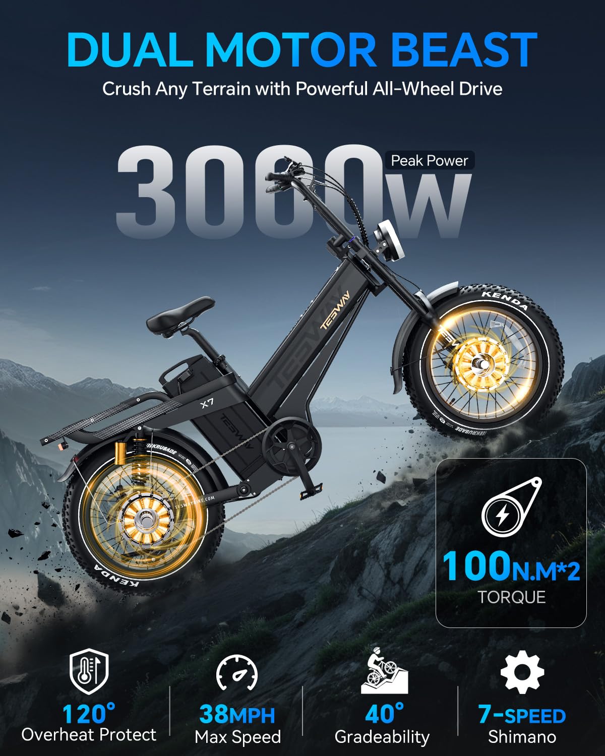 TESWAY X7 AWD Dual-Motor E-Bike | Canada