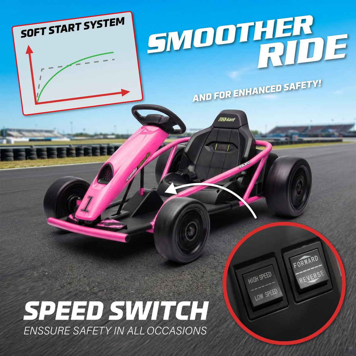 VoltzToys 24V drift kart Canada reverse mode feature