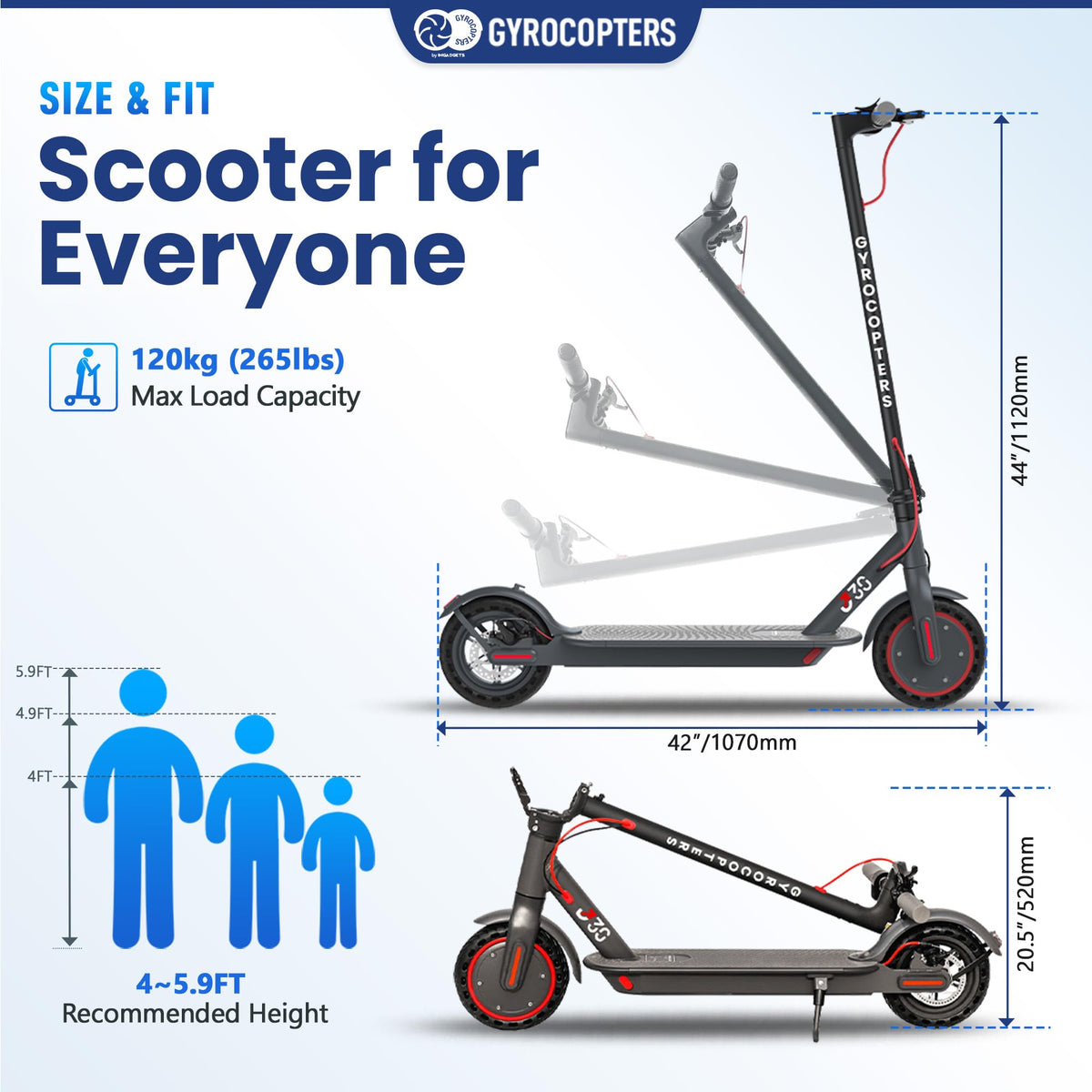 Gyrocopters J30 Electric Scooter – Foldable Commuter Ride Canada