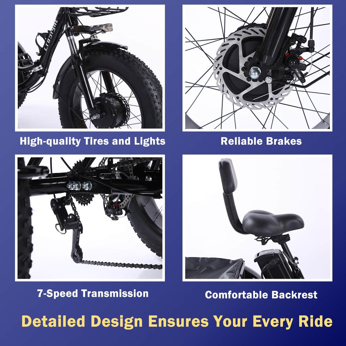 CroSight Folding Electric Tricycle 750W Fat Tire Canada