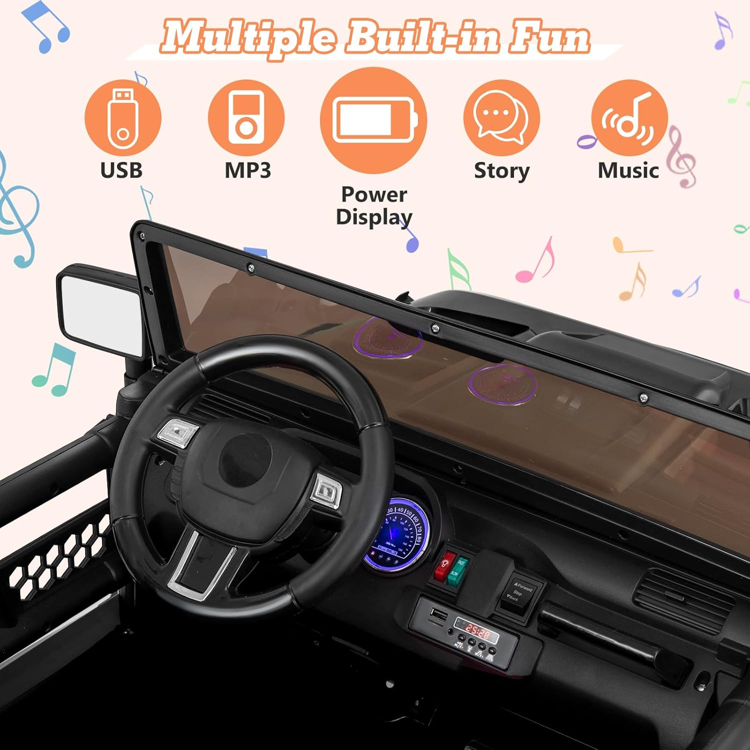 OLAKIDS 24V kids Jeep Canada parental remote detail