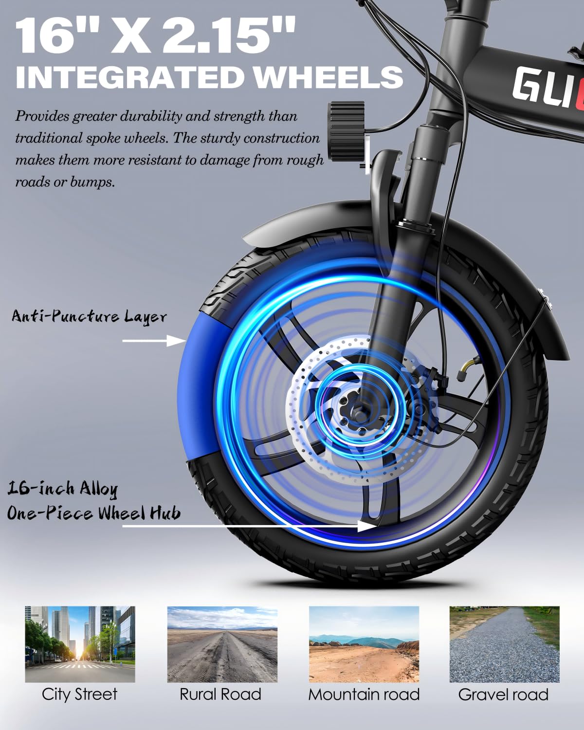 Bicicleta eléctrica plegable Rakowe G16 – Motor de 750 W, 45 km/h, autonomía de 96 km – Canadá
