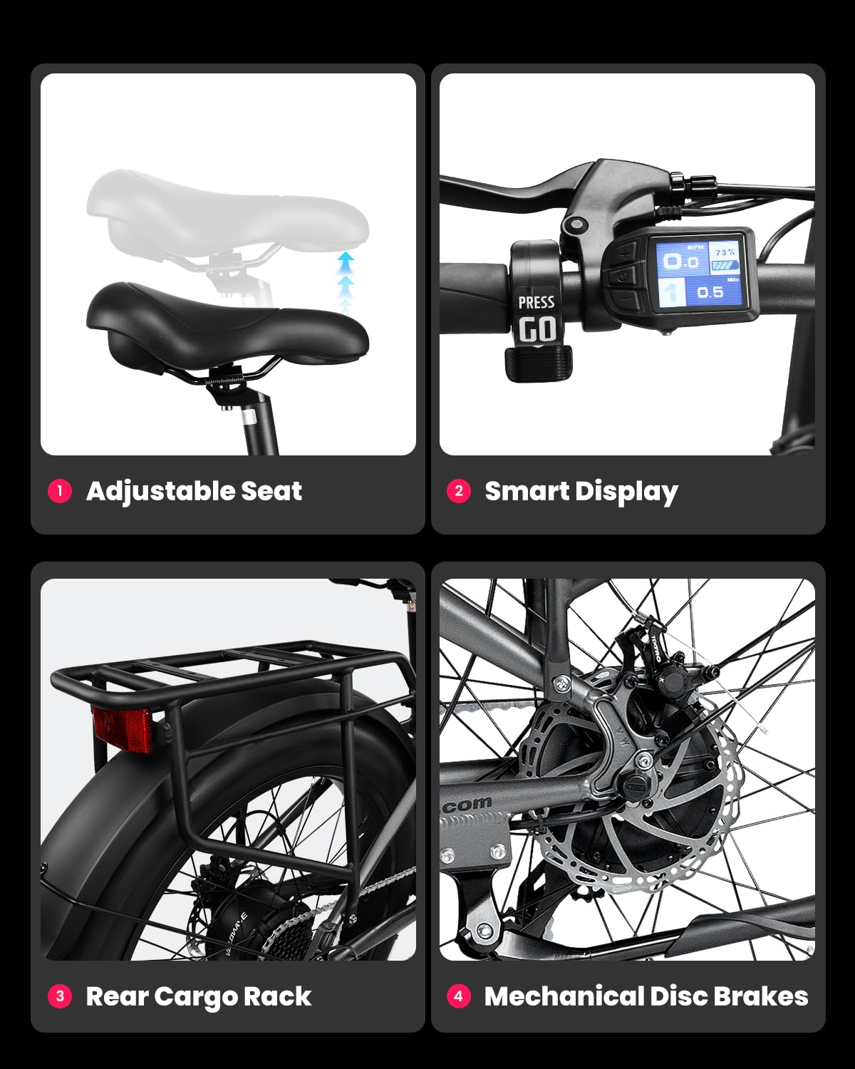 VEEFA Electric Bike for Adults Peak 1000W