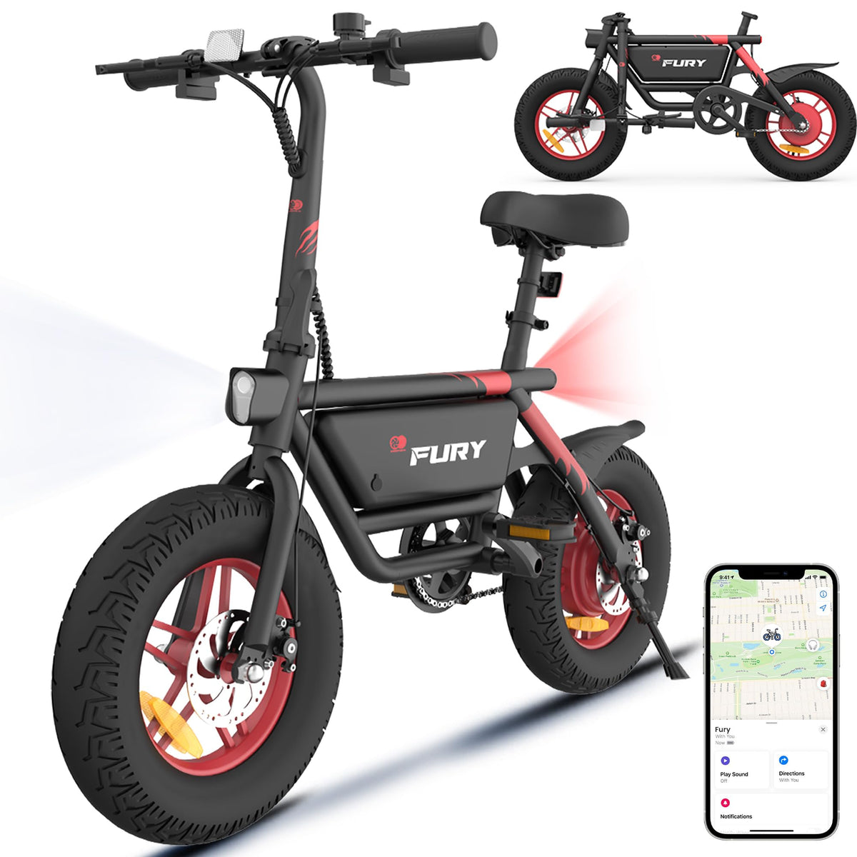 Gyrocopters Fury Folding E-Bike – Fat Tire Electric Bike Canada