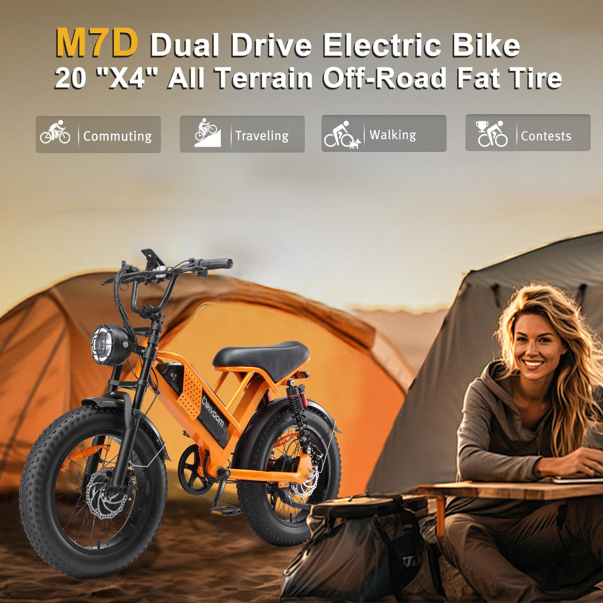 PikSpiid M7 Electric Bike 1000W Fat Tire Canada