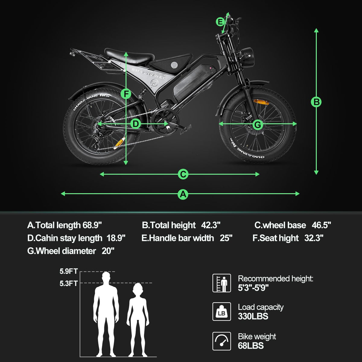 SMARTRAVEL DK400 Electric Bike 1200W Fat Tire Canada