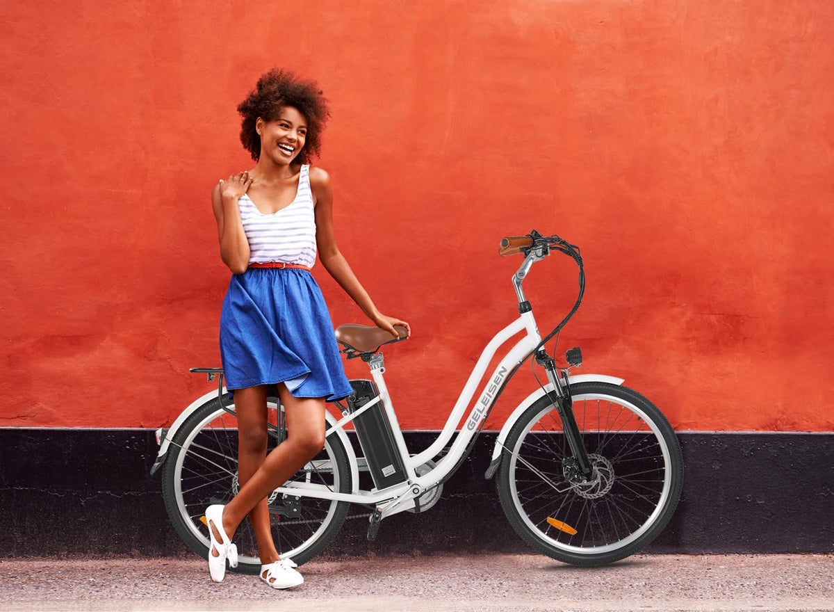 GELEISEN Step-Thru Electric Bike 26&quot; Commuter Canada