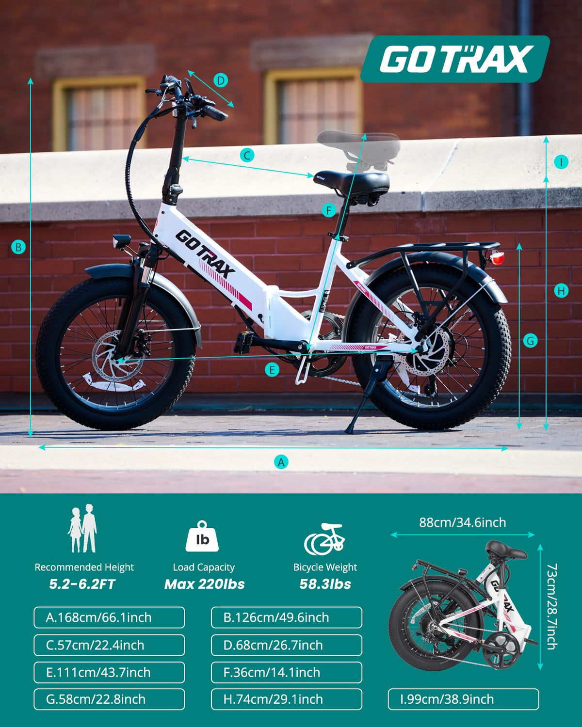 Gotrax R2 Folding Electric Bike – 500W, 64 km Range, Compact E-Bike for Canada