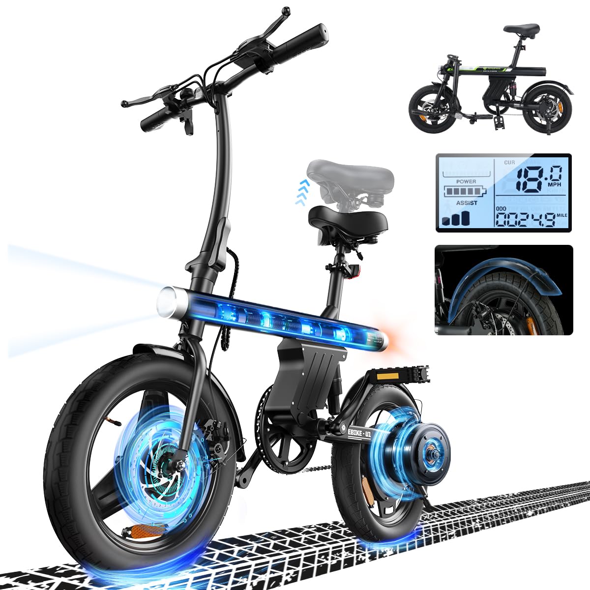 Rideplux Step-Through Electric Bike 500W Commuter Canada