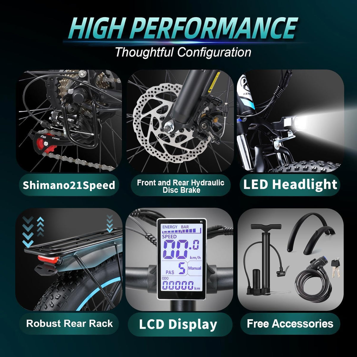 EVGUPRIDER 48V 21-Speed Electric Mountain Bike Canada