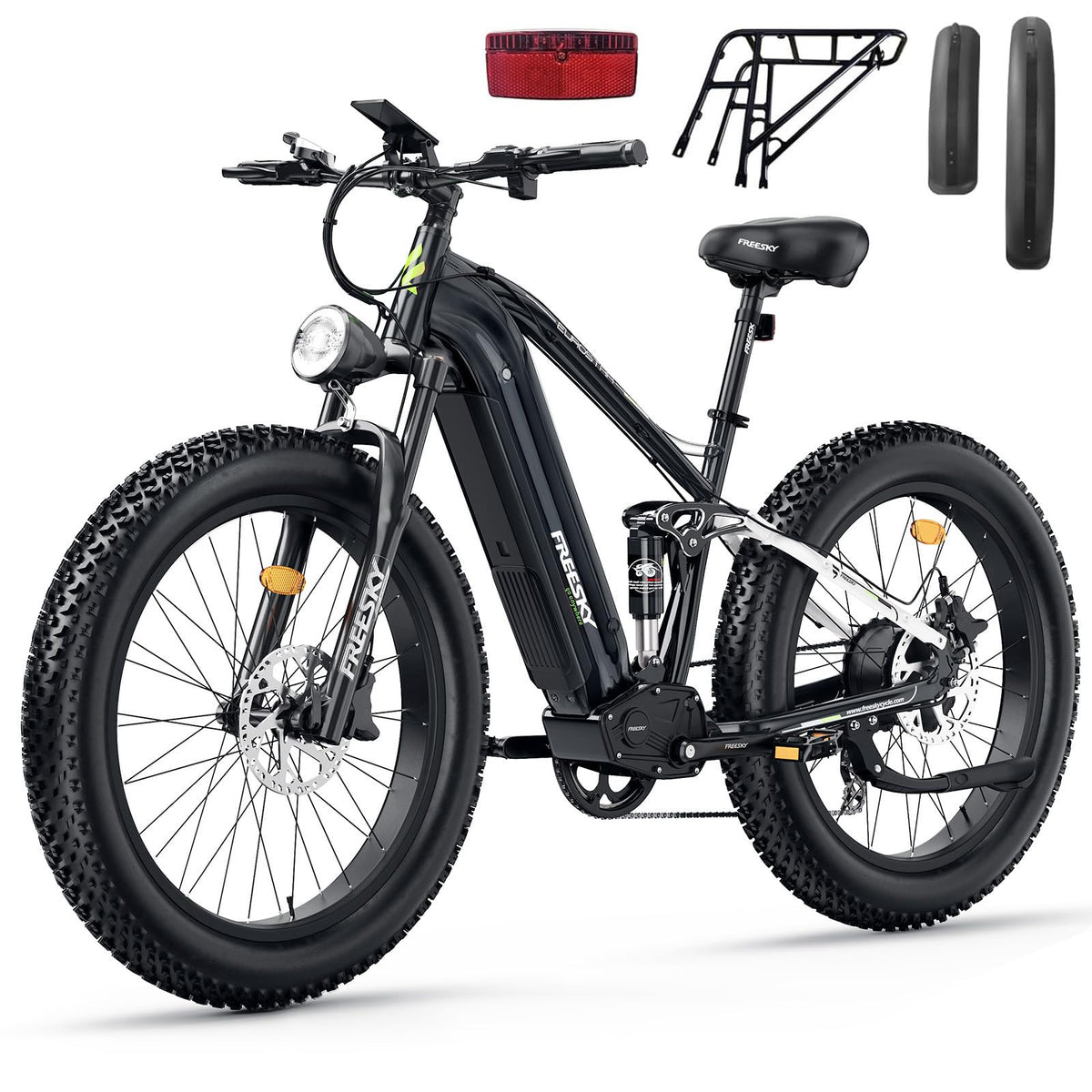 FREESKY Eurostar Ultra Electric Fat Tire Bike – 1000W, Full Suspension, Canada Edition