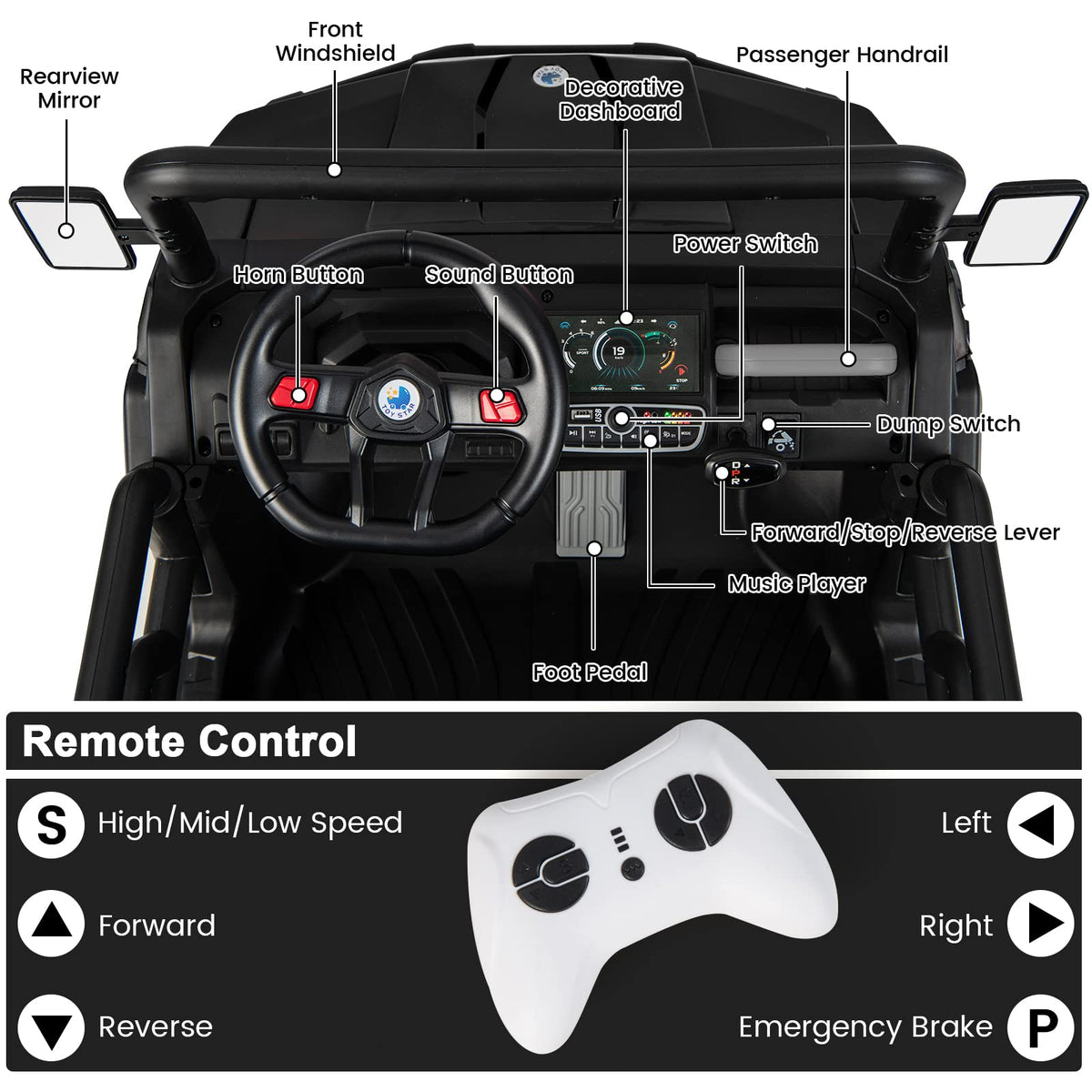 Costzon 24V 2-Seater Ride-On Car for Kids Canada