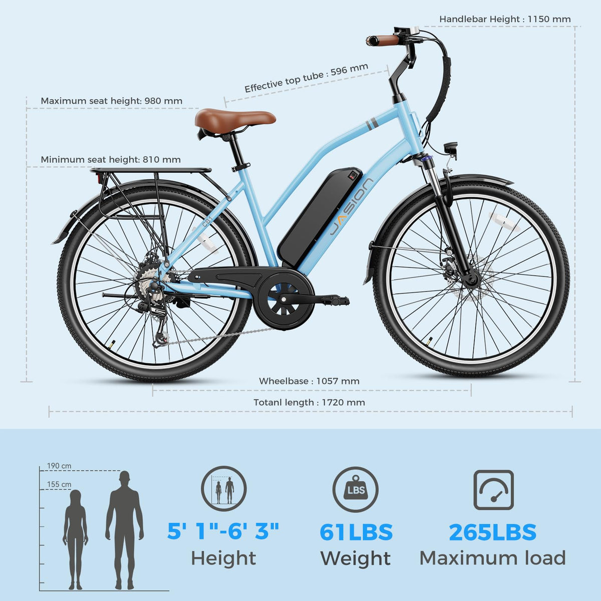 Jasion CB1 Electric Bike 500W Cruiser – Canada