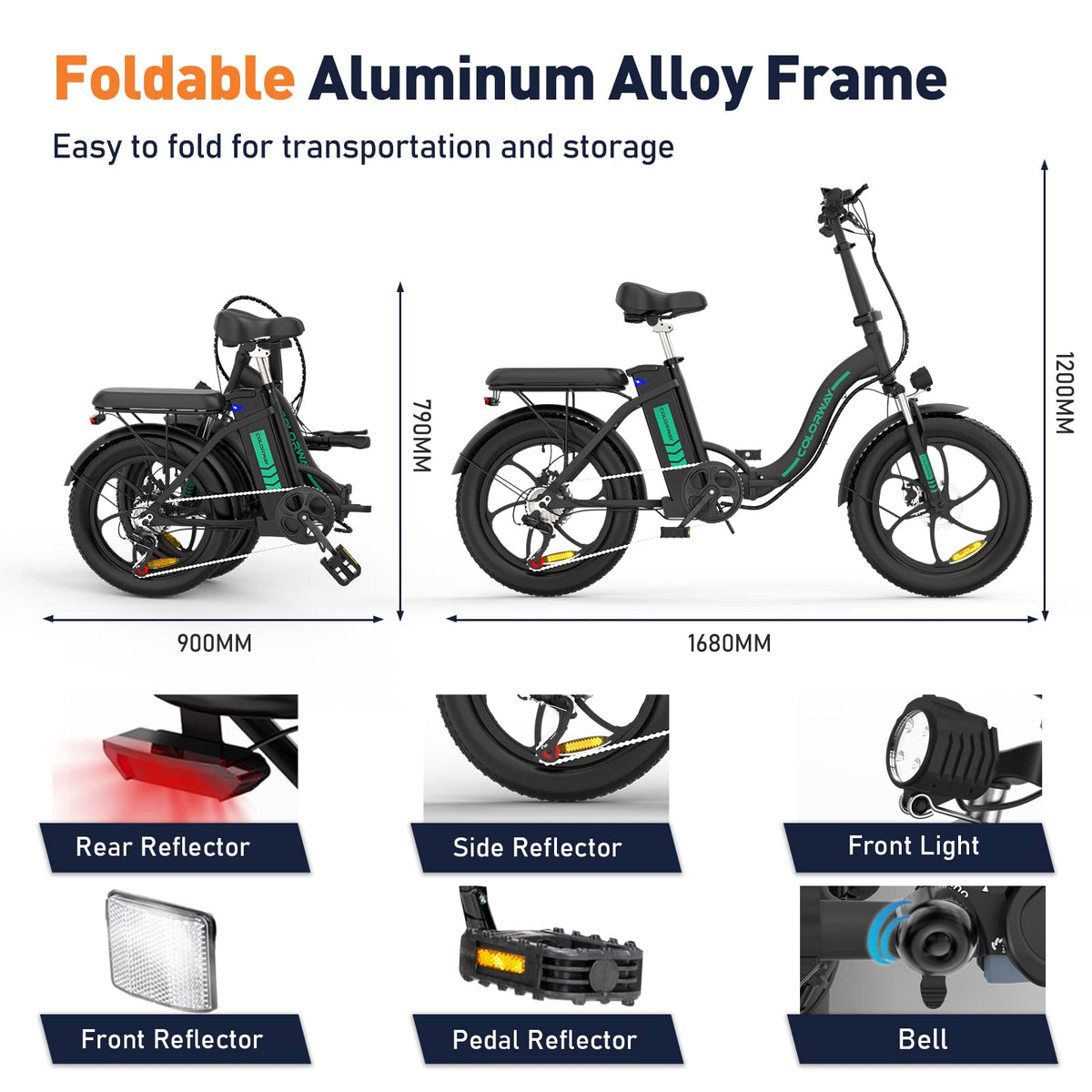 Colorway BK6S1 Folding Fat Tire E-Bike 750W Canada
