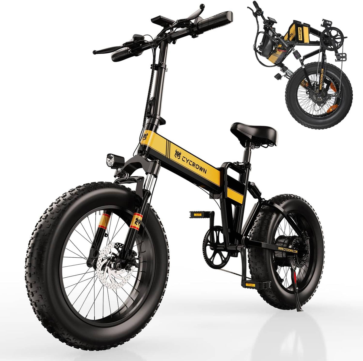 Cycrown Knight Fat Tire Folding Electric Bike-Street Rides