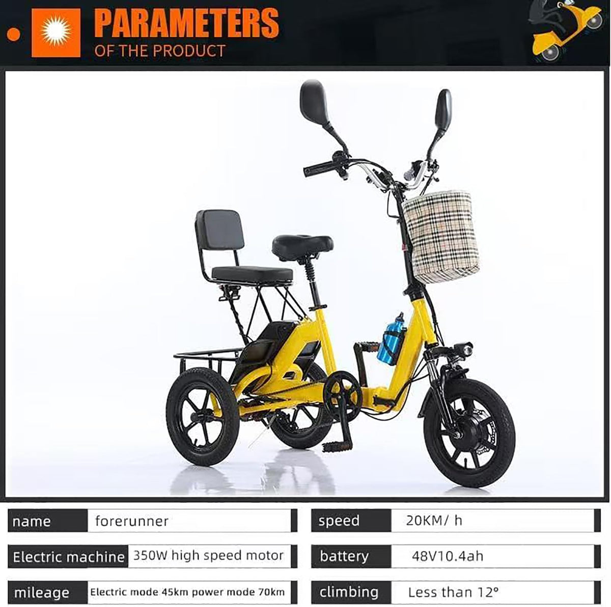 SKEKECIE Folding Electric Tricycle – 3-Wheel E-Bike Canada