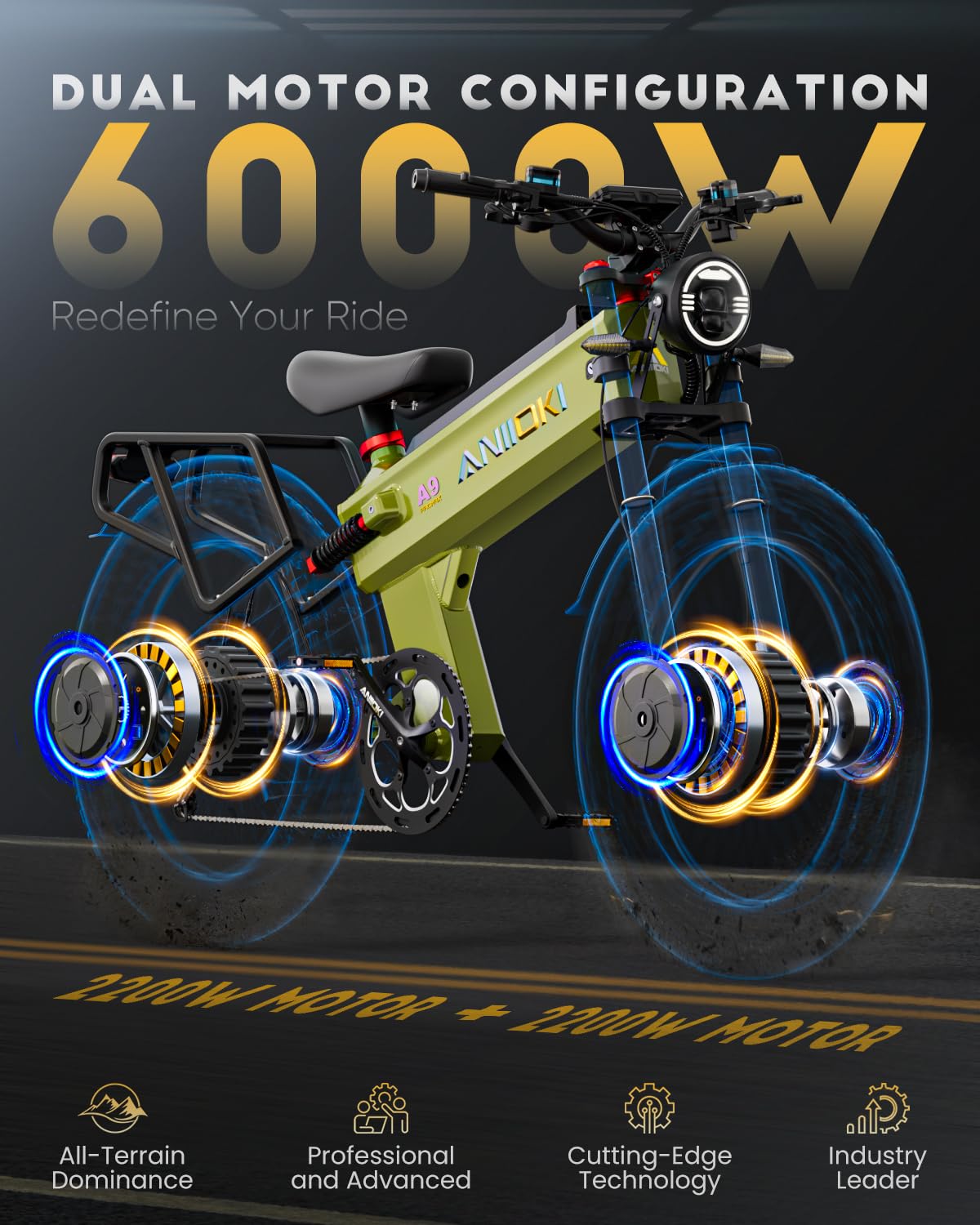 Aniioki A9 Pro Max Electric Bike 6000W Canada