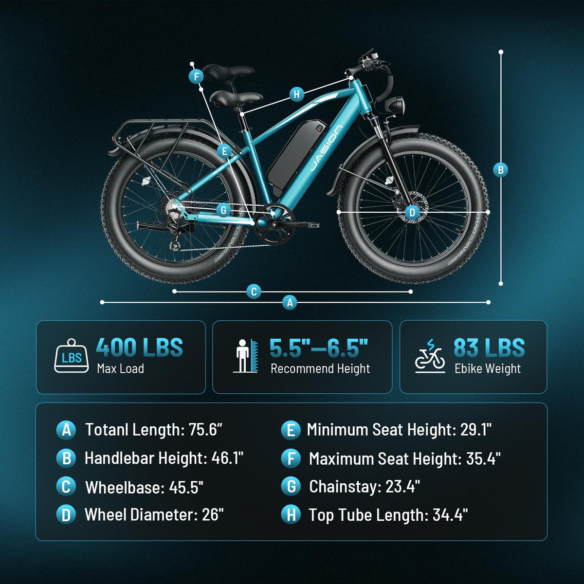 Jasion EB5 MAX Electric Bike – Fat Tire E-Bike Canada