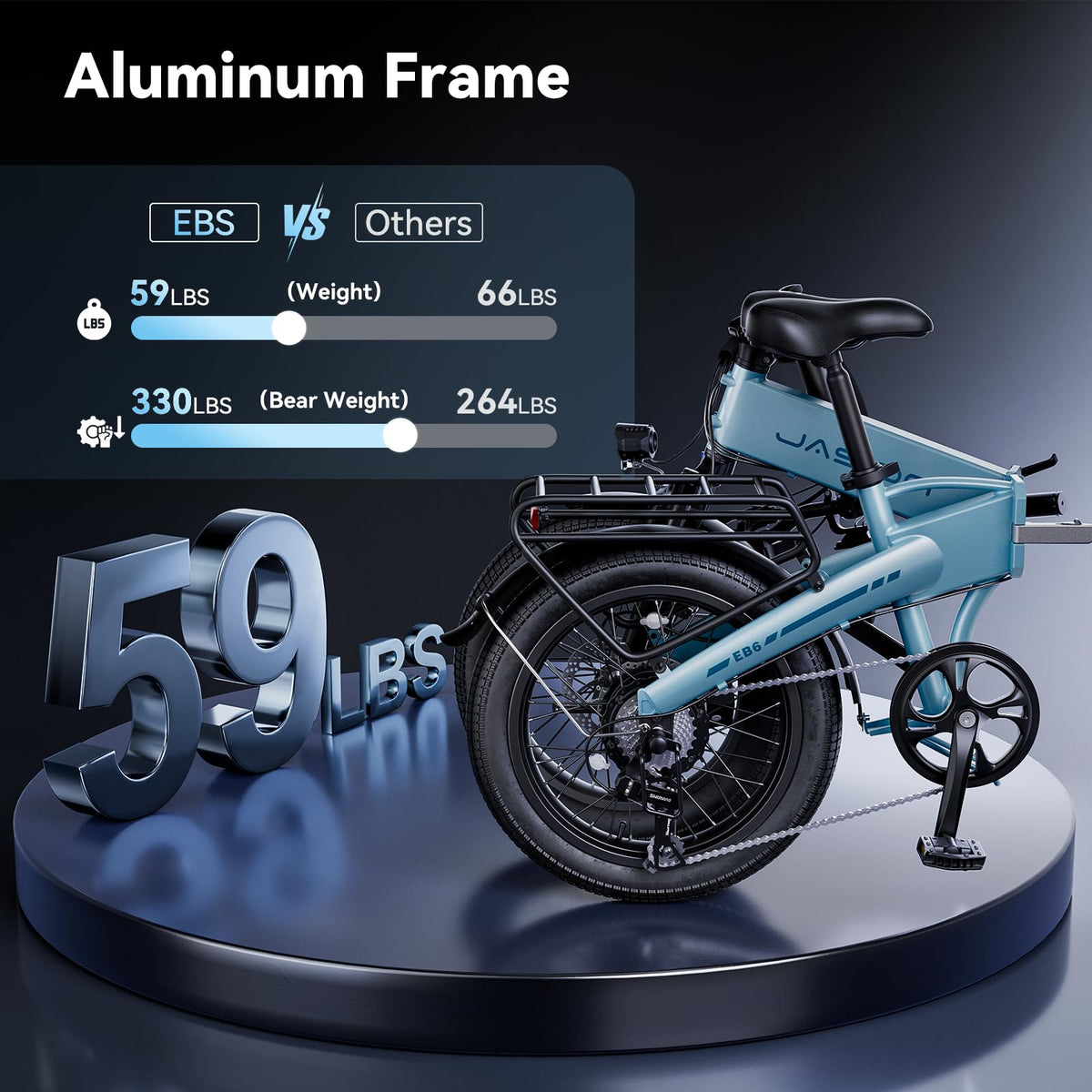 Jasion EB6 Folding Electric Bike – 500W Fat Tire Canada
