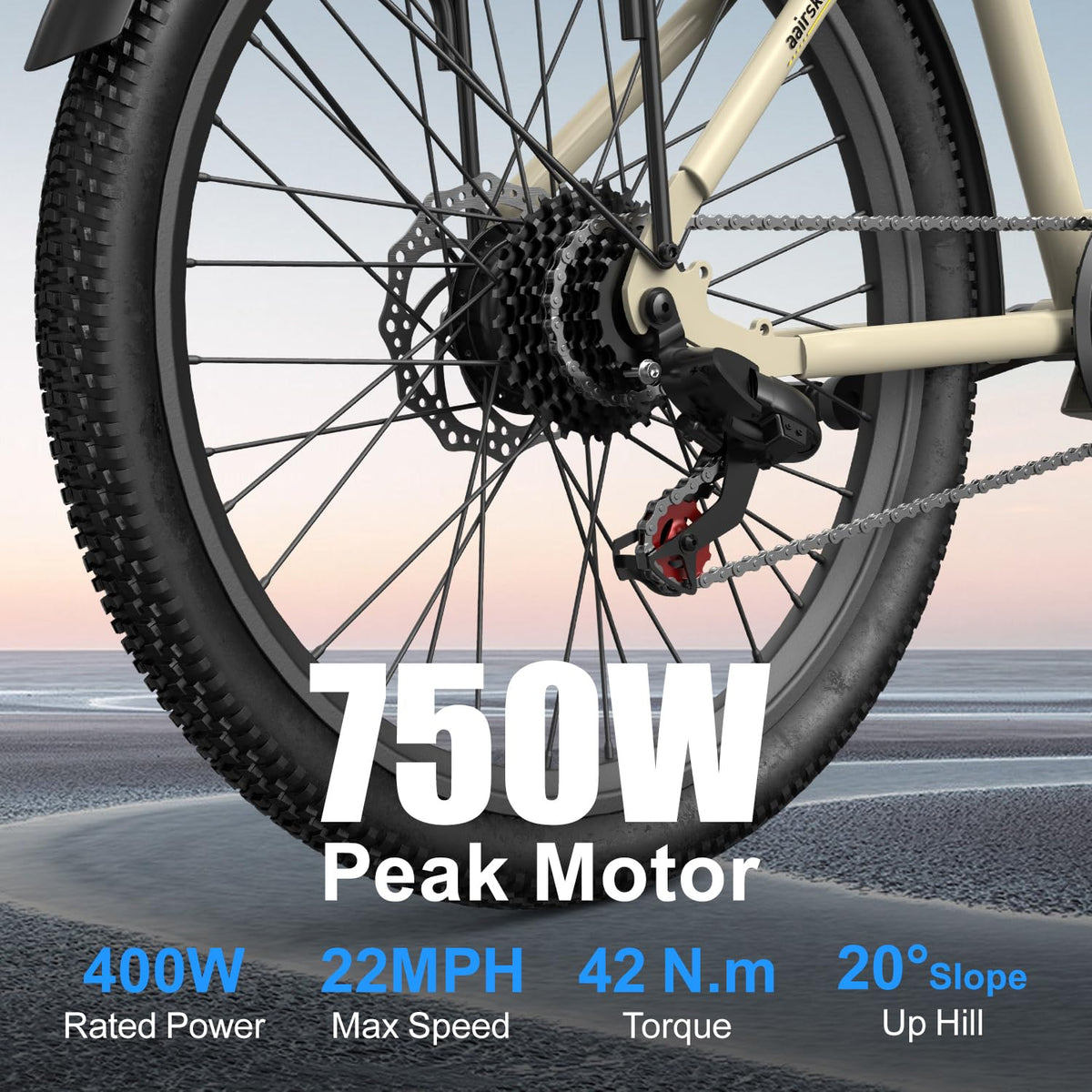 Aairsk SU7 750W Peak 36V 13Ah Electric Bike – Compact Long-Range City Commuter E-Bike Canada