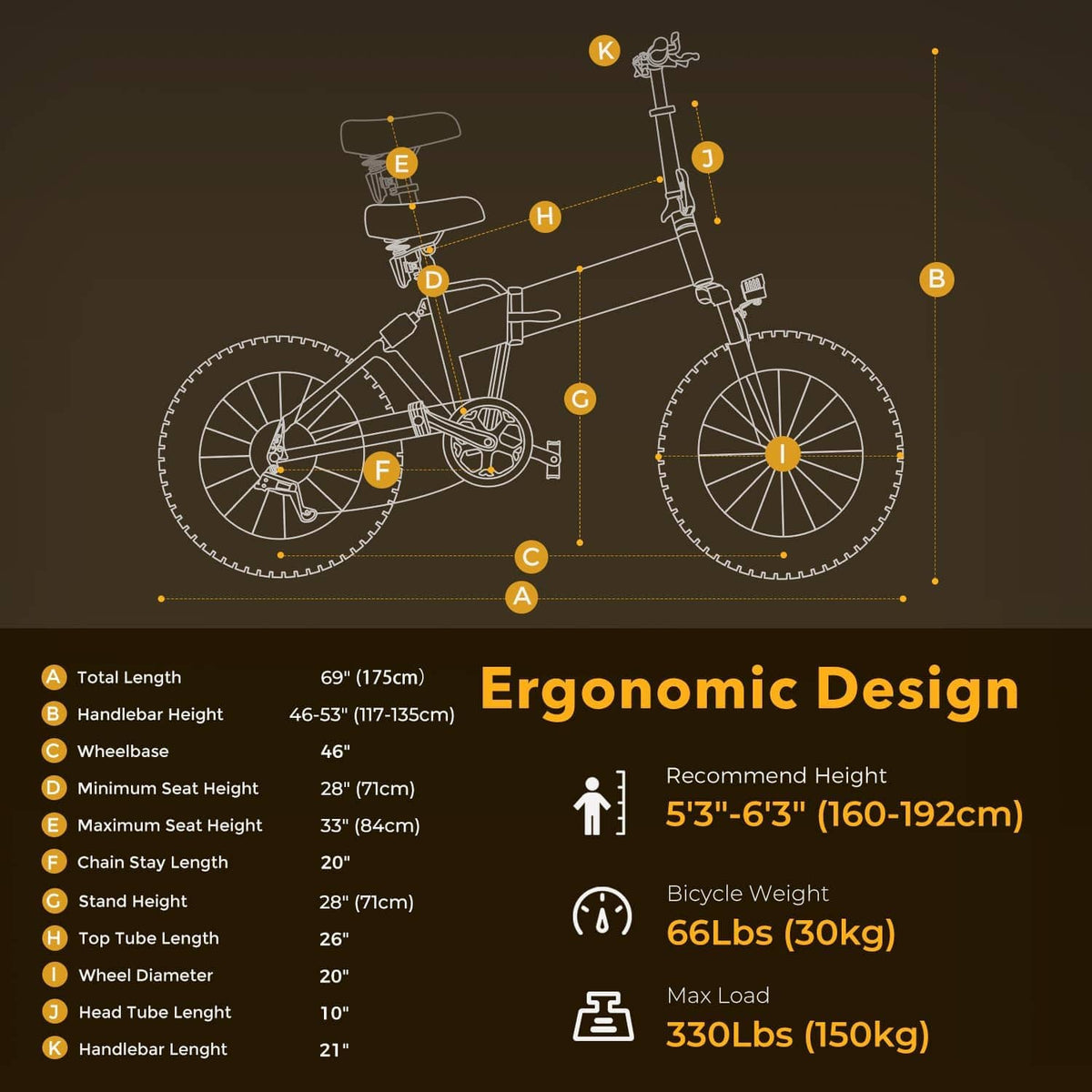 Cycrown Knight Fat Tire Folding Electric Bike-Street Rides