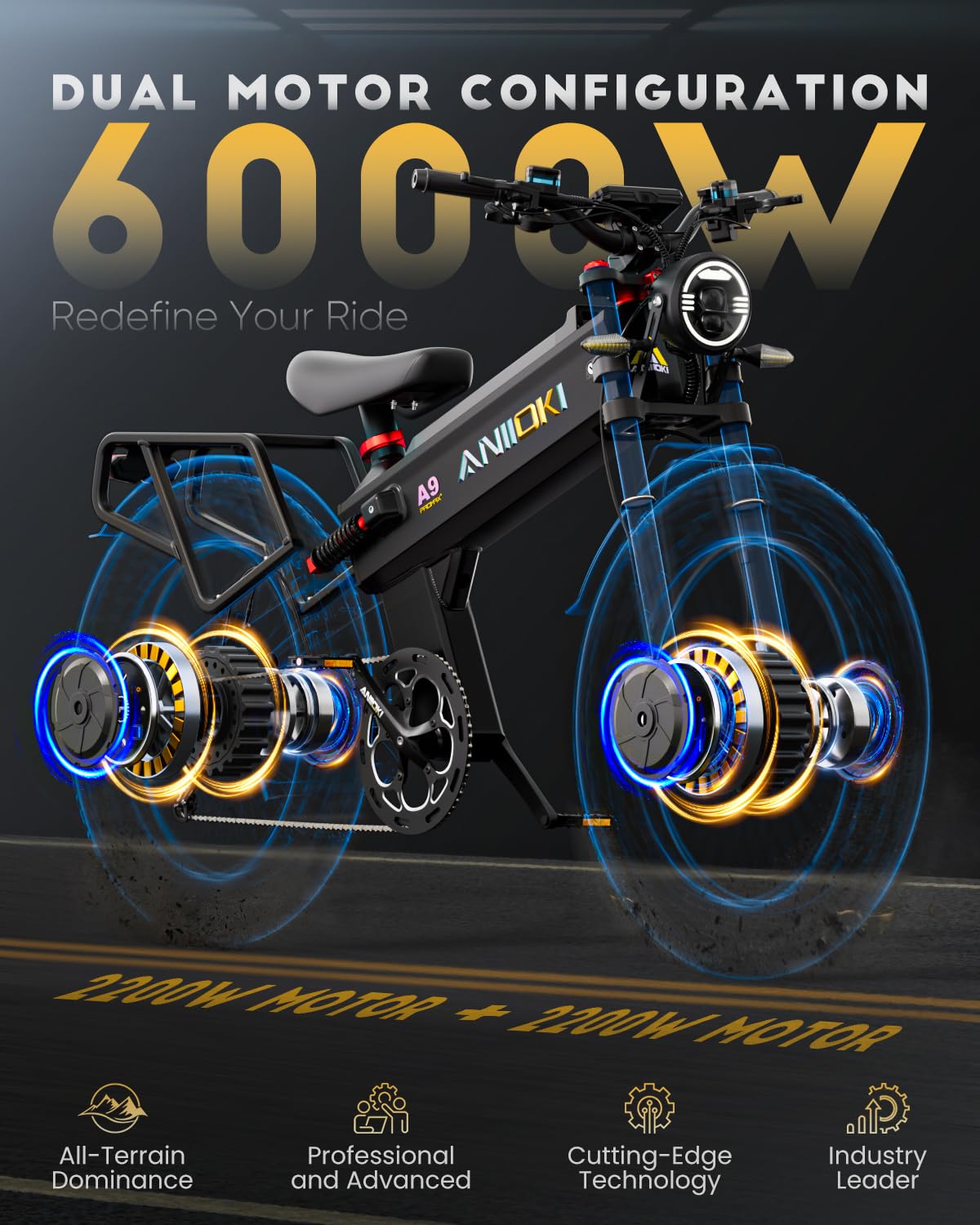 Aniioki A9 Pro Max Electric Bike 6000W Canada