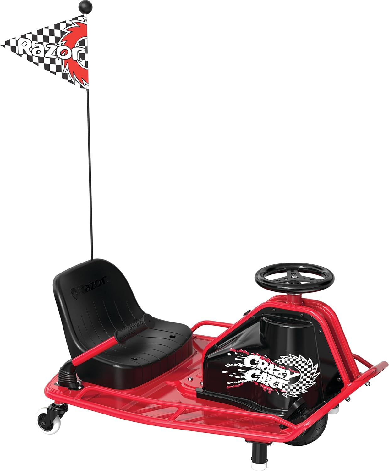 Razor Crazy Cart Canada black red front three-quarter view