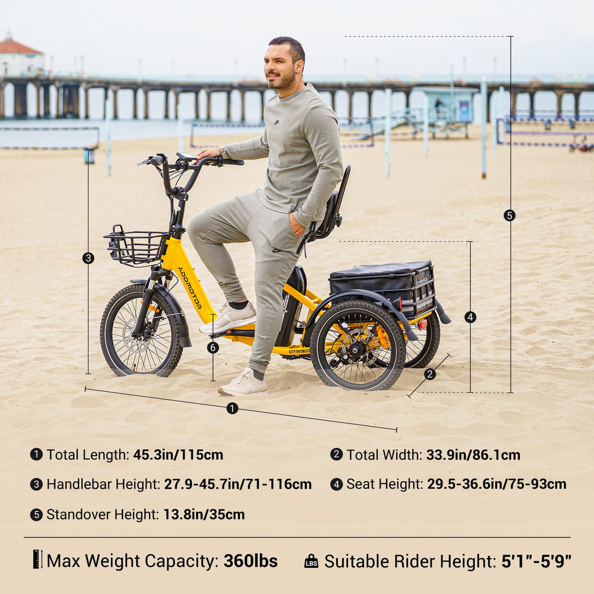 Addmotor CityTri E-310 Folding Electric Trike – 750W Long-Range E-Trike Canada