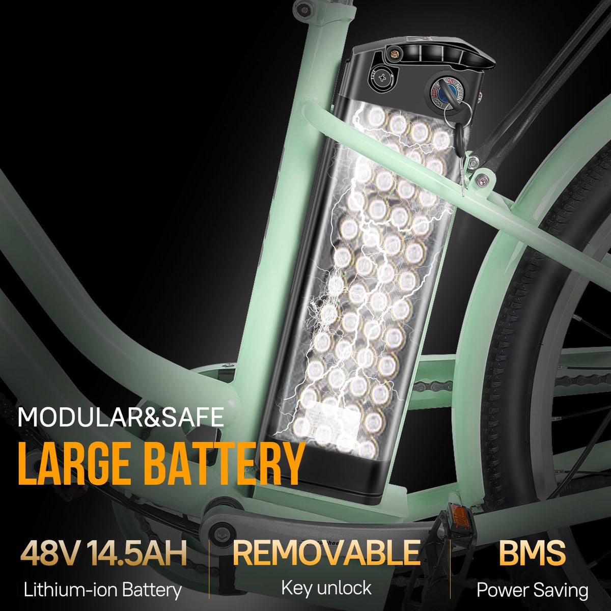 GELEISEN Step-Thru Electric Bike 26&quot; Commuter Canada