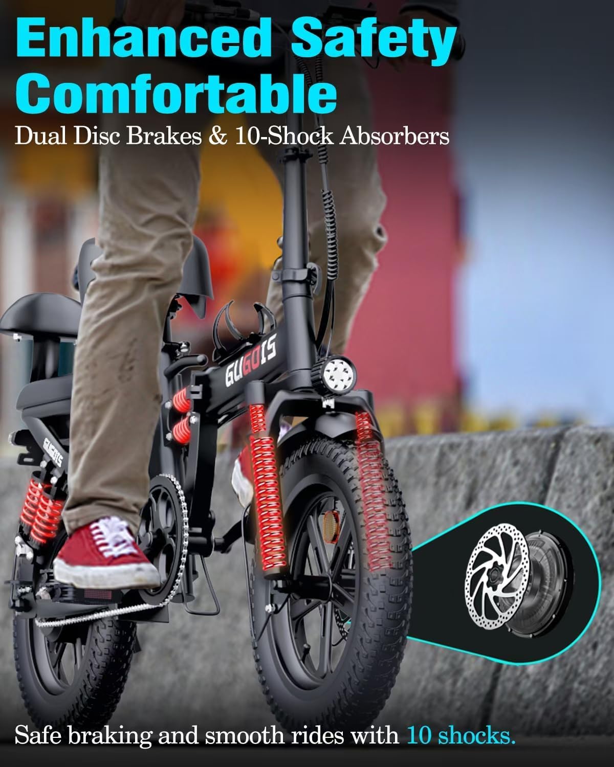 Bicicleta eléctrica plegable Rakowe G16 – Motor de 750 W, 45 km/h, autonomía de 96 km – Canadá