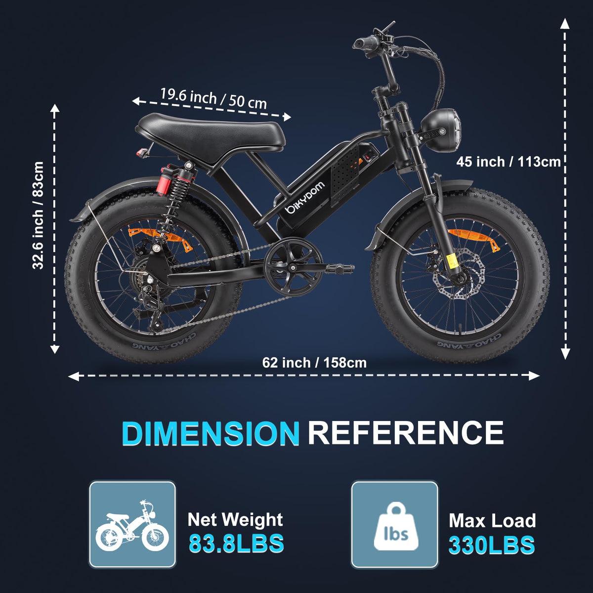 PikSpiid M7 Electric Bike 1000W Fat Tire Canada