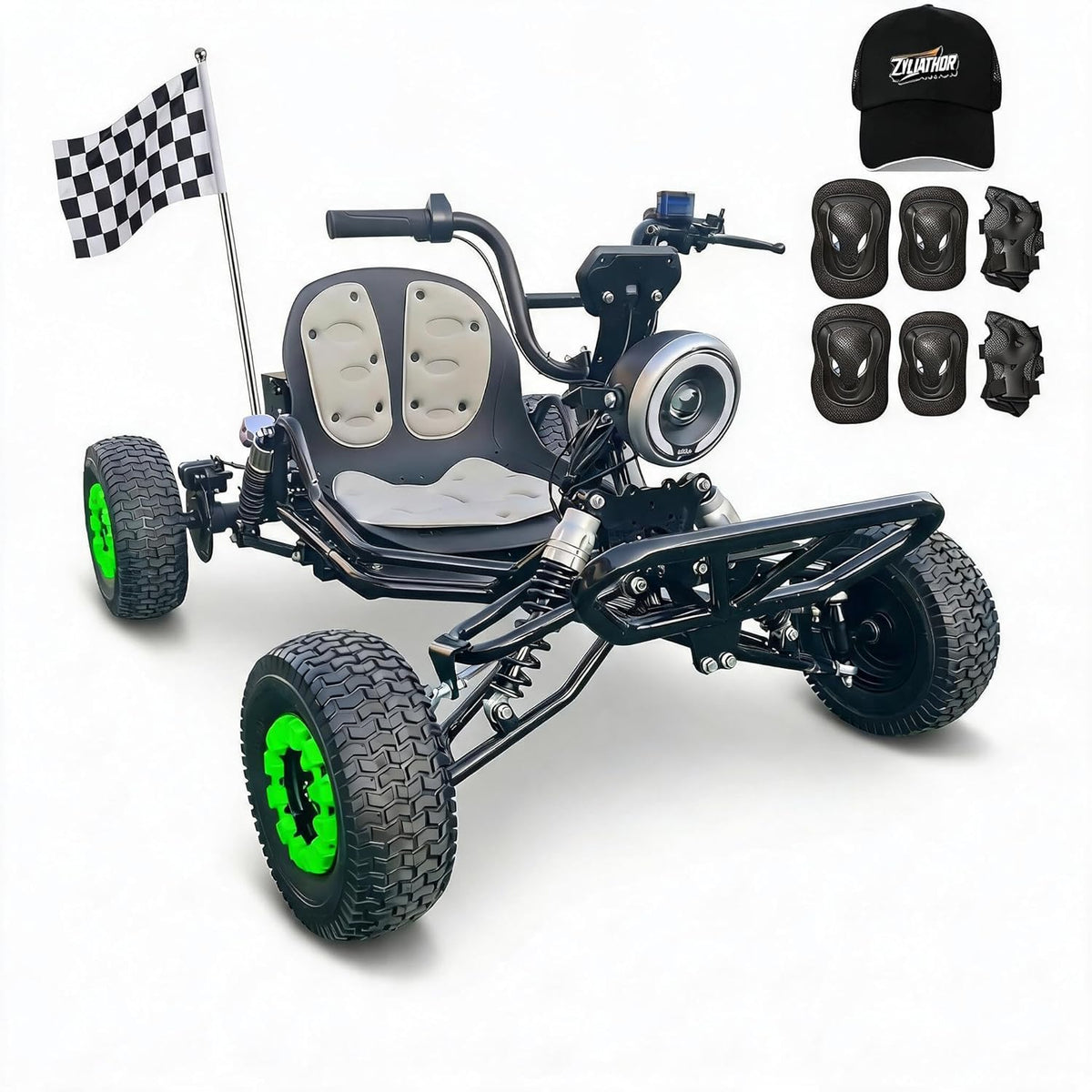 Zyliathor 72V electric go-kart Canada front three-quarter view