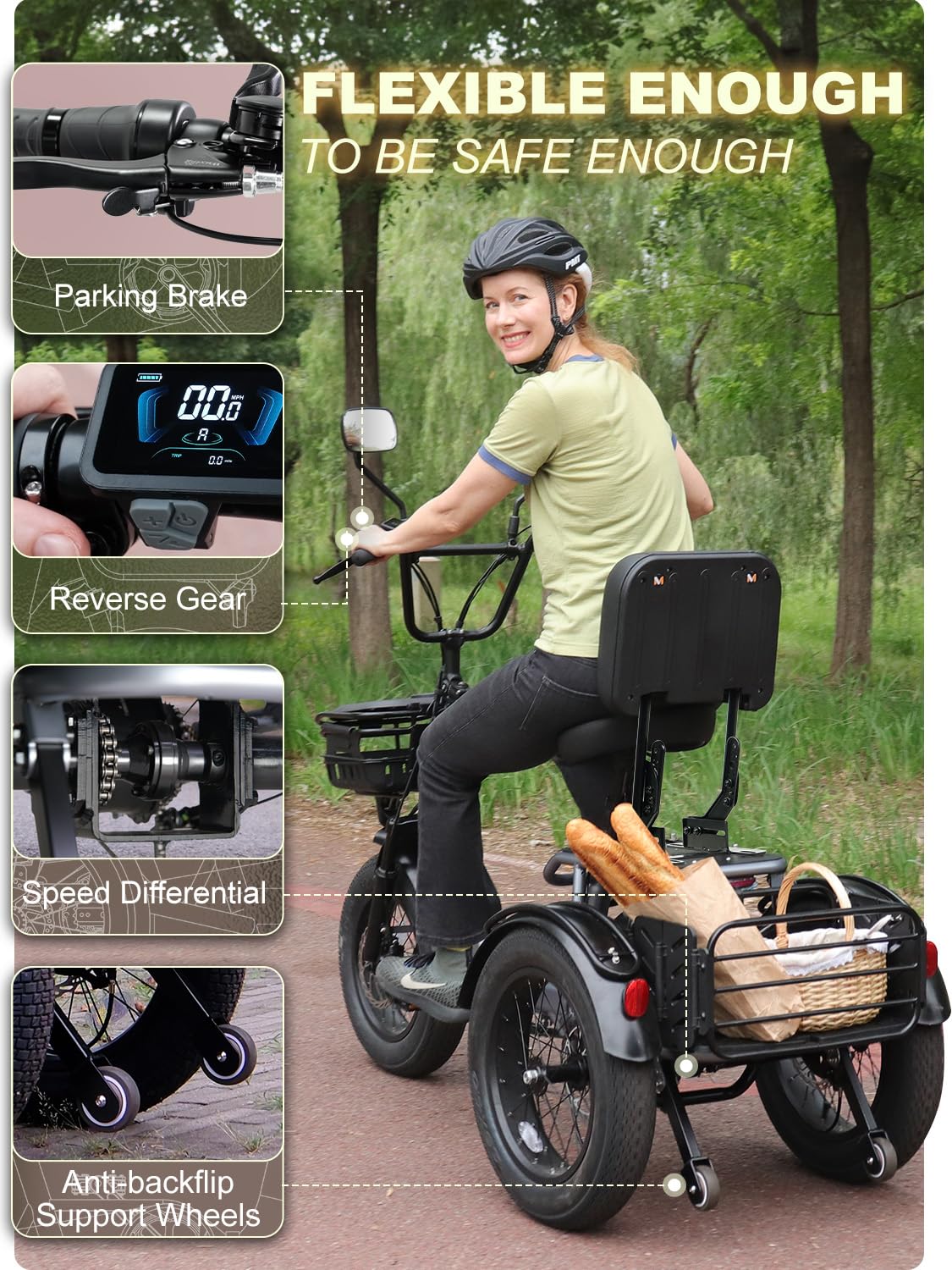 MeetOne Breeze Folding Electric Trike 500W – Canada