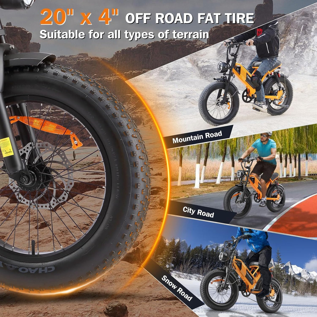 PikSpiid M7 Electric Bike 1000W Fat Tire Canada