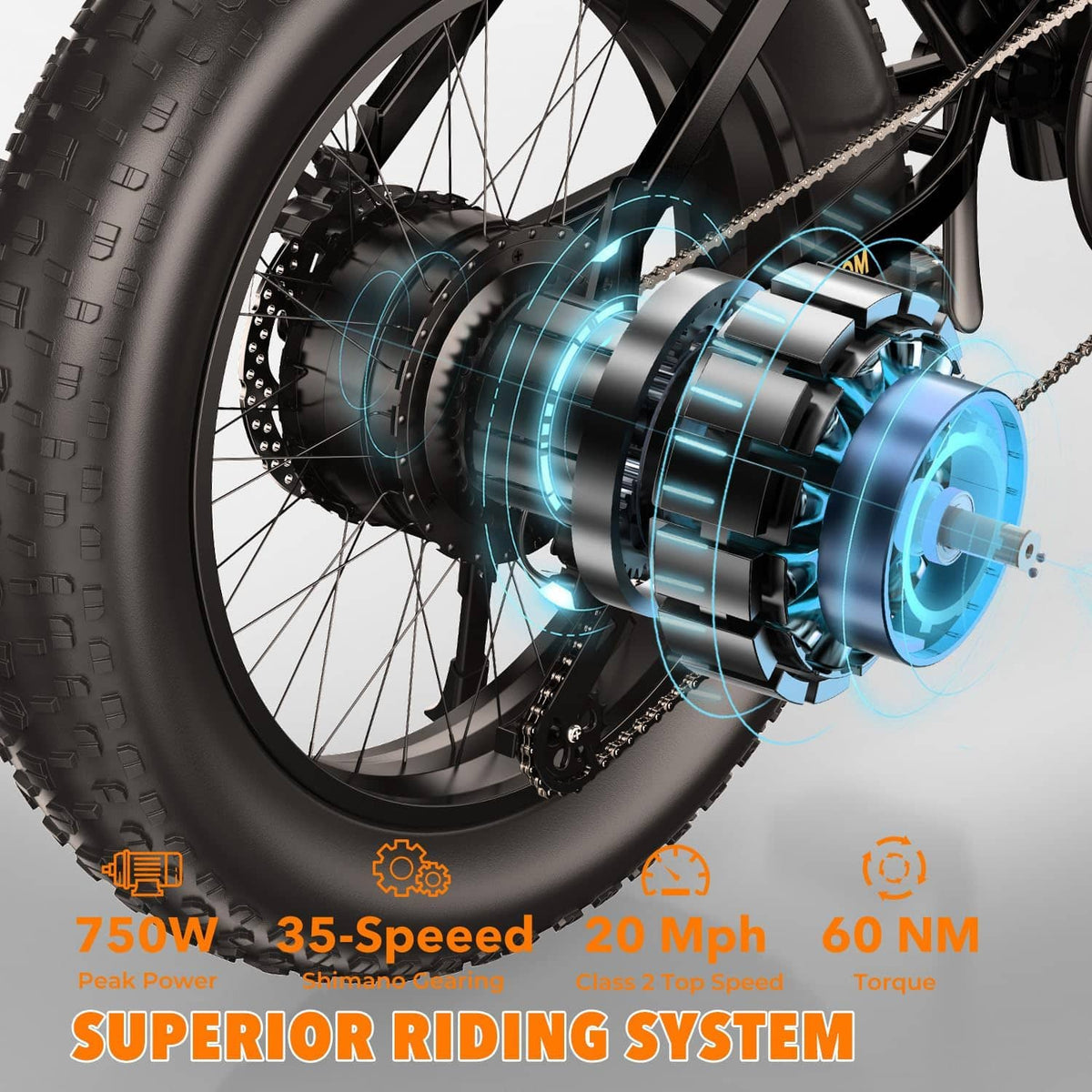 Cycrown Knight Fat Tire Folding Electric Bike-Street Rides