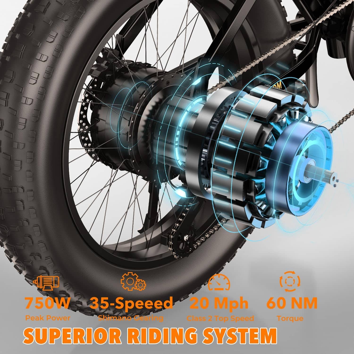 Cycrown Knight Fat Tire Folding Electric Bike-Street Rides