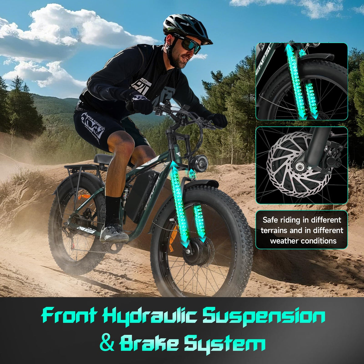 GERPSI Peak 5000W Electric Mountain Bike | All-Terrain, Fat Tire E-Bike for Canadian Riders