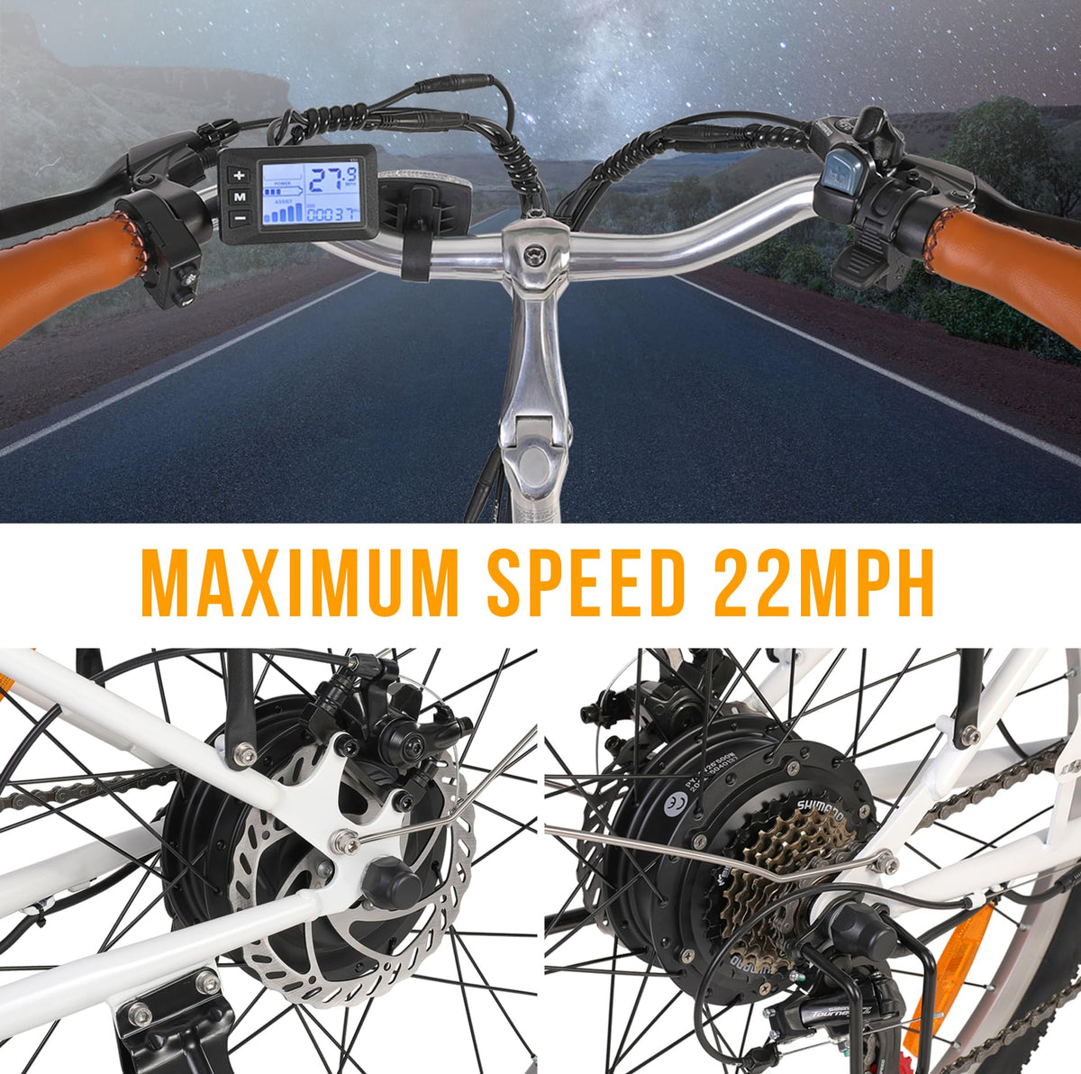 GELEISEN Step-Thru Electric Bike 26&quot; Commuter Canada