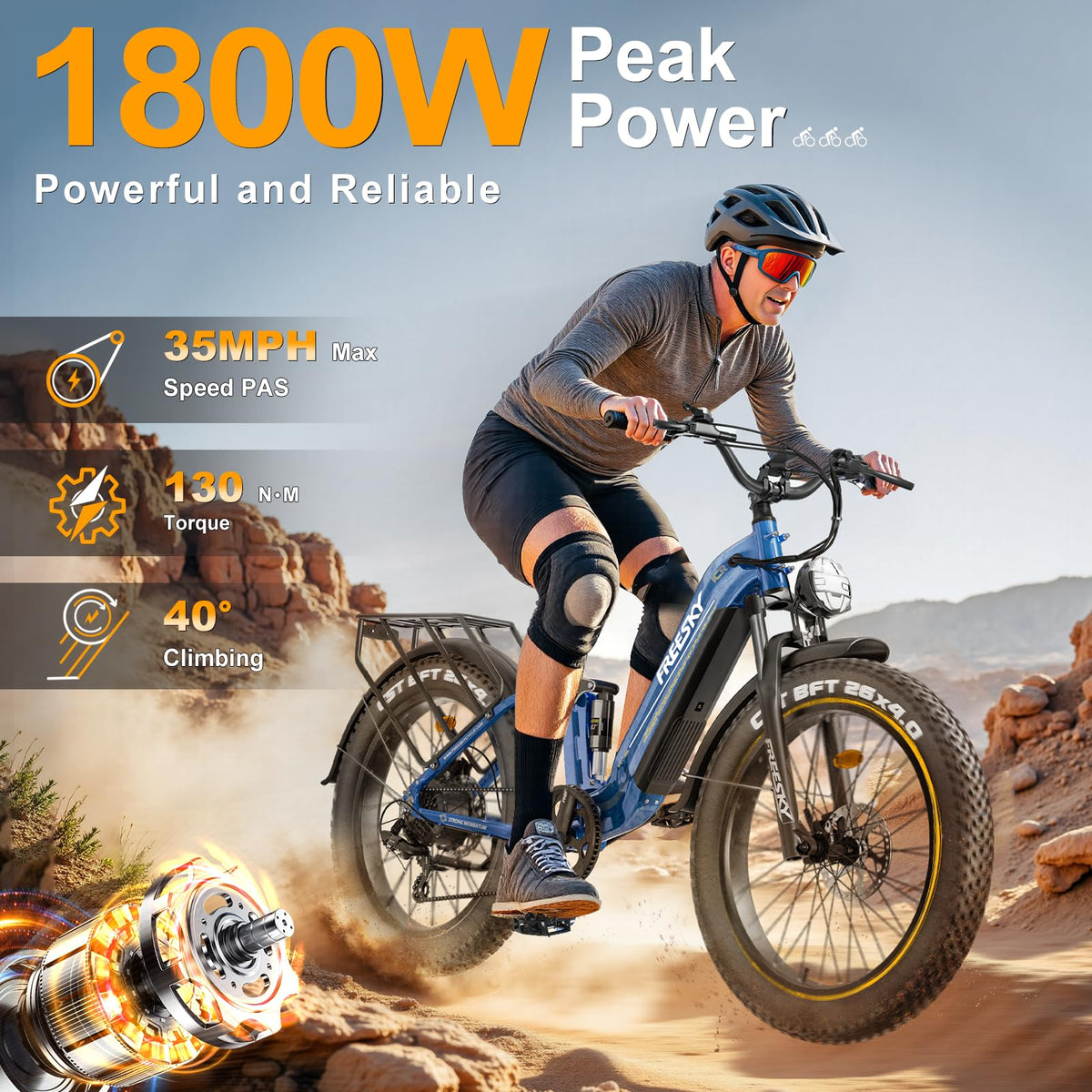 FREESKY Wild Cat Pro Electric Bike – Fat Tire E-Bike 1800W (Canada)